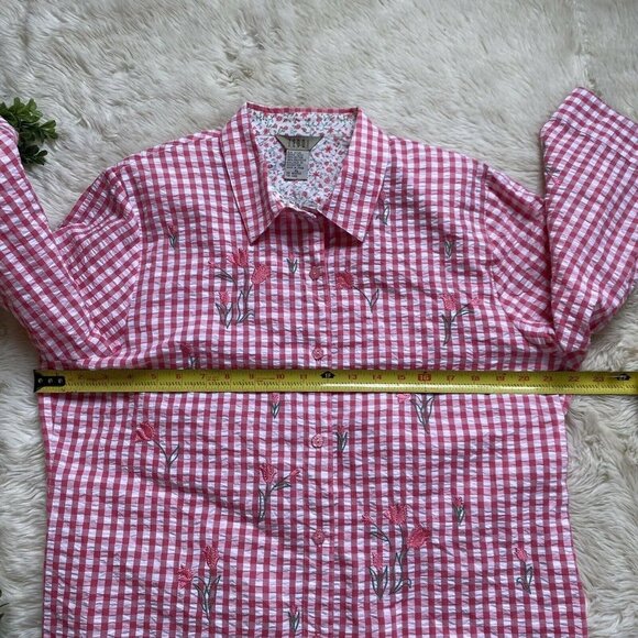 Vintage Teddi Blouse Retro 80s Farmhouse Top XL - Picture 10 of 12